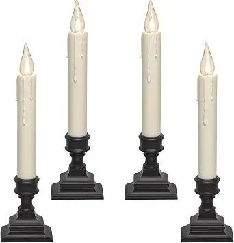 612 Vermont Vintage LED Battery Operated Window Candles with Timer (4-Pack)