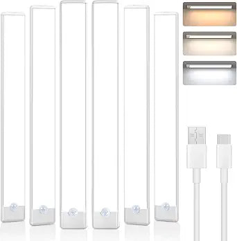 maylit 6 Pack Rechargeable Motion Sensor Under Cabinet Lights