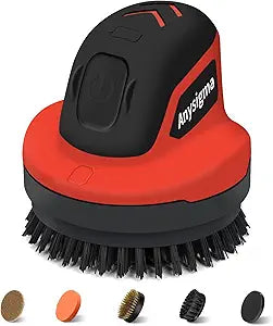 Electric Grill Brush for Outdoor Grill- 4 Replaceable Heads, 3000mAh IPX7 Waterproof BBQ Cleaning Scrubber for Kitchen & Car & Bathroom - Ideal Mothers for Grill Lovers, Dad, Mom