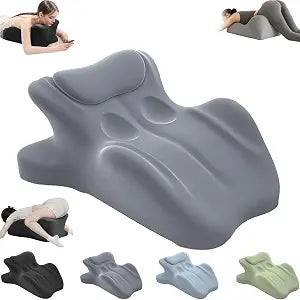 RSN Ergonomic Foam Wedge Pillow, 27 Angled Support for Neck and Waist, Multi-Position Support Pillow (Gray)