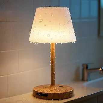 SAIWEYA Outdoor Waterproof Shower Lamp, 8000mAh Cordless Rechargeable Table Lamp with Touch Dimming, IP65 Wireless LED Night Light for Patio, Camping, Bathroom, Restaurant & Kitchen
