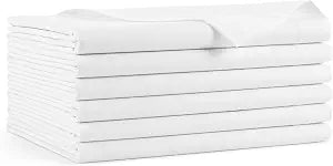Arkwright Bulk Twin Flat Bed Sheets - Pack of 6, 100% Cotton Sateen Top Sheet only, Extra Soft Hotel Collection Bedding Essentials for Hotels, Guests, and Vacation Rentals, White