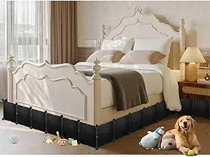 Under Bed Blocker for Pets,11.8" H x 248" L in Total Bed Blockers for Under Bed, Sturdy Adjustable Underbed Blocker to Stop Pets & Items from Going Under Bed, Black