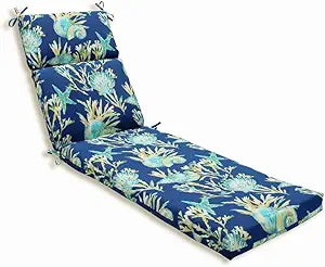 Pillow Perfect Outdoor/Indoor Daytrip Pacific Chaise Lounge Cushion, 72.5" x 21", Blue