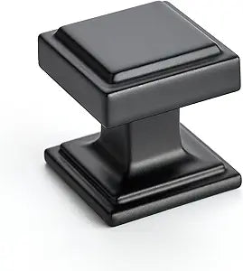 Ravinte 30 Pack Matte Black Square Kitchen Cabinet Knobs,Zinc Solid Drawer Pulls,Farmouse Cabinet Handles for Cupboard, Dresser, Closet and Bathroom, Modern Cabinet Hardware for Cabinets