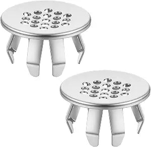 2 Pcs Sink Overflow Ring, Solid Brass Round Hole Cover with Brushed