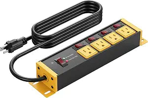 CCCEI 12 Gauge Heavy Duty Surge Protector, Yellow, 6FT, 1