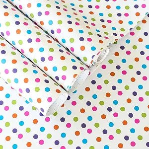 Colorful Dots Contact Paper Peel and Stick Polka Dot Wallpaper 17.7" x 117" Decorative Self Adhesive Polka Contact Paper Countertop Cabinets Sticker Peel and Stick Film for Door Furniture Desk