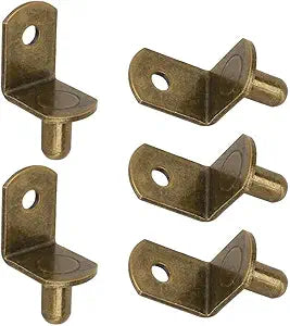 1/4 Inch Shelf Support Pegs 6mm Cabinet Shelf Pins  L-Shaped Heavy Duty Shelf Support Brackets with Hole, Kitchen Cabinet Hardware Replacement, Closet Organizer System Parts (50 Pack)