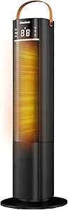 Space Heaters Indoor Use, 26" 12ft/s Electric Heater with Remote, 1500W Electric Heaters with 75┬░Oscillation, 1-12H Timer, PTC Electric Heater for Large Room, Bedroom Home Office