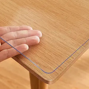 34X60 Inch Clear Plastic Dining Room Table Protector PVC Table Pad Cover Tablecloth Office Desk Mat Table Top Protection Cover for 5ft Wood Furniture Coffee Dinner Bar Kitchen Table Countertop