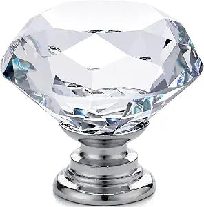 12pcs Diamond Shape Crystal Glass 30mm Drawer Knob Pull Handle Usd for Cabinet, Drawer