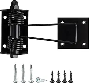 Heavy Duty Flat Gate Closer, Powder Coated, Self Closing Adjustable Gate Closer for Wood and Vinyl Gates, Works Great for Yard, Pool and Dog Gates, Outdoor Gate Spring