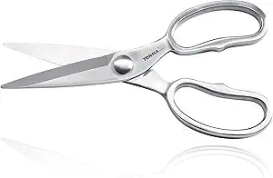 TONMA Kitchen Scissors All Purpose [Made in Japan] Full Metal Stainless Steel Japanese Kitchen Shears Heavy Duty with Micro Serrated, Cooking Scissors for Food Ergonomic Dishwasher Safe