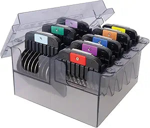 Wahl Pro Animal Stainless Steel Attachment Guide Comb Set for Detachable Blade Clippers - KMC+, KM10+, KM2+, KM Velocity, Supera, Inspire, Thick-Curly - Pet, Dog, Cat, & Horse Grooming - Multicolor 1