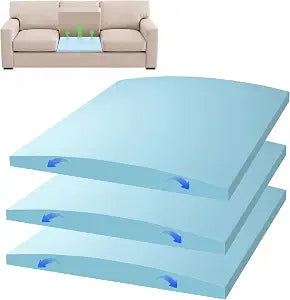 Couch Cushion Support for Sagging Seat, 40D Arc Sofa Cushion Support, High Rebound Couch Seat Support, Repair Sofa Dents to Improve Comfort, Blue,3PCS 22 x 22 x 2.4 inch