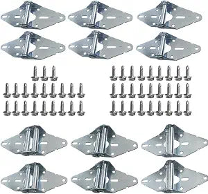 12 Pcs Garage Door Hinges Kits for 8' Height Garage Doors with Galvanized Finish Heavy Duty Steel Corrosion Protection Suitable for Residential/Light Commercial Garage Door Replacement