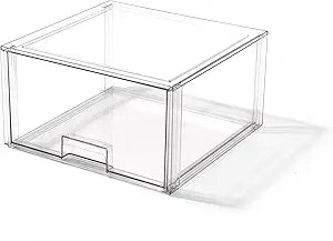 BINO | Stackable Storage Drawers, Tall X-Large - Clear | THE CRATE COLLECTION | Storage Bins With Drawers | Bathroom Organizers | Under Sink Organizer | Vanity Cabinet Home Organization