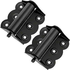 2 Pcs Screen Door Hinges Replacement Self Closing Spring Loaded Hinges Stainless Steel 2.4 x 3 Inch for Home Interior, Exterior Doors and Commercial Use, Black