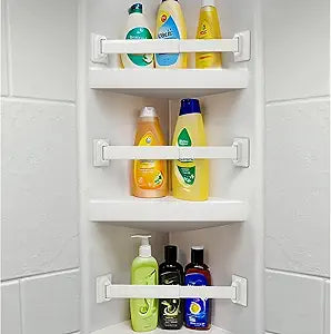 RV Shower Corner Storage Bars 3 Pack, Aluminum Adjustable Camper Shower Shelf Retainer Bars for Bathroom Storage and Organization, RV Essential Accessories for Travel Trailer Inside, 10-15 Inches