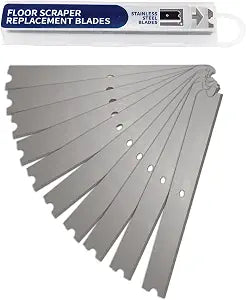 Unger 4 Professional Floor Scraper Replacement Blades, 10 Pack, Dual-Sided Adhesive Cleaning Supplies for Windows, Glass, Floors, Paint, Stickers, Gum Removal on Tile, Marble and High Gloss Surfaces