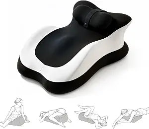 Ergonomic Memory Foam Wedge Pillow, Intimacy Couples Pillow Memory Foam Wedge Pillow, 27 Angled Support for Neck and Waist, Multi-Functional Bed Position Pillow (Gray-Black)