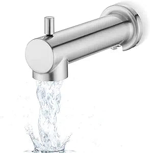 Slip on Extra Long Tub Spout with Diverter Universal Tub Diverter Spout for 1/2" Copper Water Pipe, Brushed Nickel
