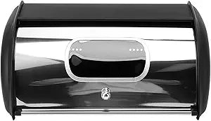 Bread Box, Large Capacity Multifunctional Bread Storage Holder for Kitchen (Black)