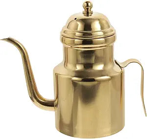 Cabilock 14oz Olive Oil Dispenser Bottle, Stainless Steel Kitchen Olive Oil Vinegar Dispenser Bottle Can for Kitchen Cooking Restaurant BBQ Gadgets and Salad with Air-Tight Cover Golden