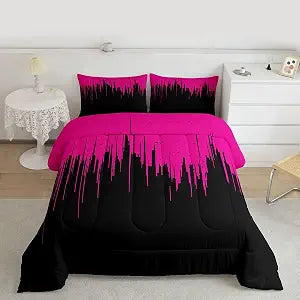 Feelyou Ombre Stripes Comforter Set Twin Size Kids Boys Bedding