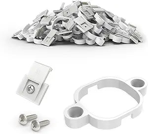 Light Clips for Govee Pro H706A /H806A, Light Brackets for Govee Permanent Outdoor Lights Pro 100FT with 60Pcs Light Clamp & 60Pcs Wire Clips with Screws - White