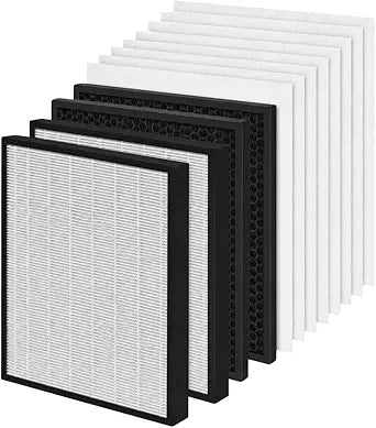 Nispira Pro AM3 AM4 AW1 AW2 AS1 AS2 Replacement Filter Compatible with Fellowes AeraMax Pro Air Purifiers, Array Wall Stand, 2 True HEPA, 2 Carbon 8 Pre Filters