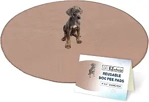 EZwhelp Reusable Dog Pee Pad, Washable Waterproof Mat for Dog Potty Training or Whelping Pad, Round, 60 Inch