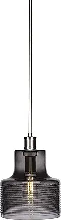 Toltec Lighting Aurora 1 Light Pendant in Brushed Nickel (1902-BN-SMK)