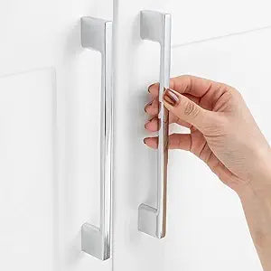 10 Pack 6-1/4 Inch Hole Centers, Polished Chrome Cabinet Pulls Chrome Cabinet Handles Chrome Kitchen Hardware for Cabinets ZP2205 Drawer Bedroom Dresser Bathroom Vanity Cupboard Closet