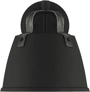 DESIGNERS FOUNTAIN Albany Outdoor Light Fixture, 10.75 Inch Exterior Wall Lantern Sconce for Front Door, Patio and Porch, Black, D264M-10EW-BK