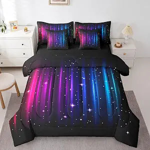 Erosebridal Abstract Ombre 7 Piece Bedding Set Queen Geometric Striped
