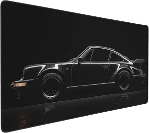 Extra Large Gaming Mouse Pad, XXL Black Sports Car Design, Non-Slip Rubber Base, 35.4 x 15.7 Inches, Rectangular Desk Mat Perfect for Gamers & PC Enthusiasts