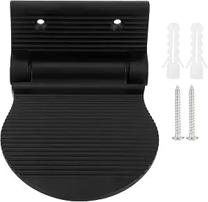 Shower Foot Rest for Shaving Aluminum Alloy Foldable Foot Rest Step Safe Grip with Fixing Screws Wall Mounted Anti Slip Bathroom Shower Pedal (Black)