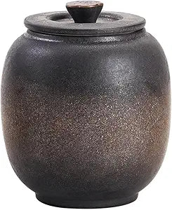 TOBAZA Ceramic Coffee Canister with Airtight Lid, Kitchen Food Storage Jar china for Loose Tea, Salt, Herb, Sugar, Spice, Beans, Nuts, Traditional Chinese china