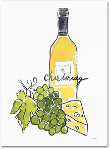 Trademark Fine Art Wine Time IV Chardonnay by Farida Zaman, 14x19-Inch