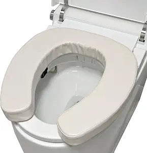 Toilet Seat Cushion with 2-inch High-Density Foam Padded Toilet Cushion Toilet Seat Riser Waterproof PU Fabric-Suitable for Standard,Elongated Toilets(Beige)