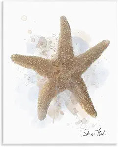 Honeybloom Coastal Starfish, 11 x 14 Inch Mounted Print on Wall Plaque