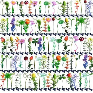 100 pcs Rave Bean Sprout Hair Clip Funny Barrette Headwear Plant Hairpins Mixed Style Little Grass Flower Fruit Butterfly Mushroom Hair Accessories for Girls Women Party School
