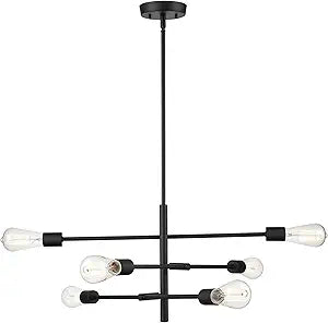 ML Lighting Decco 6-Light Pendant Light Matte Black