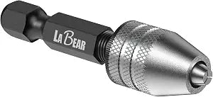LABEAR Keyless Mini Drill Chuck Adapter, 1/4" Hex Shank, 0.3-3.2mm