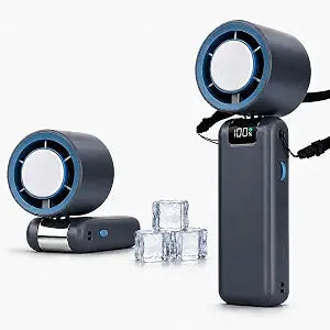 Portable Handheld Fan with Cooling Plate, 4000mAh, 100 Speeds
