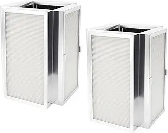Nispira MA#50R Filter Replacement for MeDi5 Air Purifier MA#50R 3-in-1 HEPA Activated Carbon Four Sides Intake, 2 Packs