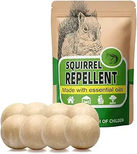 Squirrel Repellent for Garden, Chipmunk Repellent Outdoor, Natural Squirrel & Chipmunk Deterrent, Keeps Squirrels Away from Yard, Attic & Bird Feeder, 3 Months Protection, Safe to Use - 8P