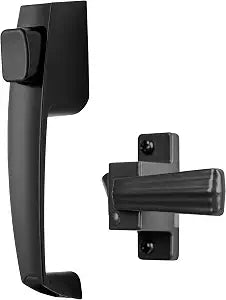 Wright Products V333BL Tie-Down Push Button Door Latch, Black, No Lock Out